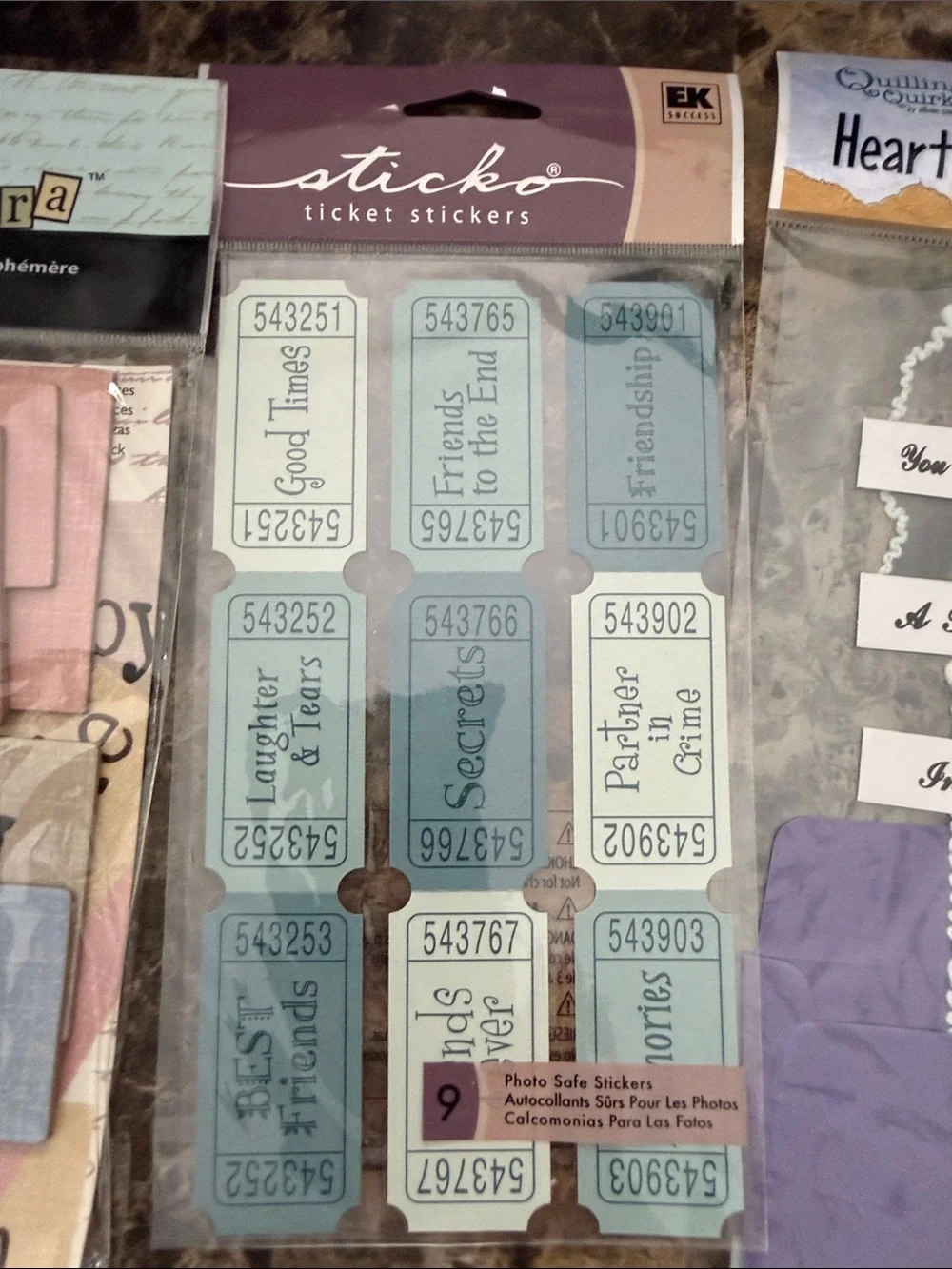 NWT Misc Friends and Words Scrapbooking Items